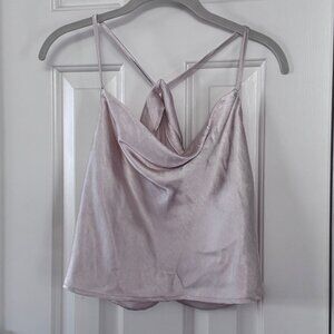 Lulus Satin Cowl Neck Cami Tank Top New with Tags Size Small